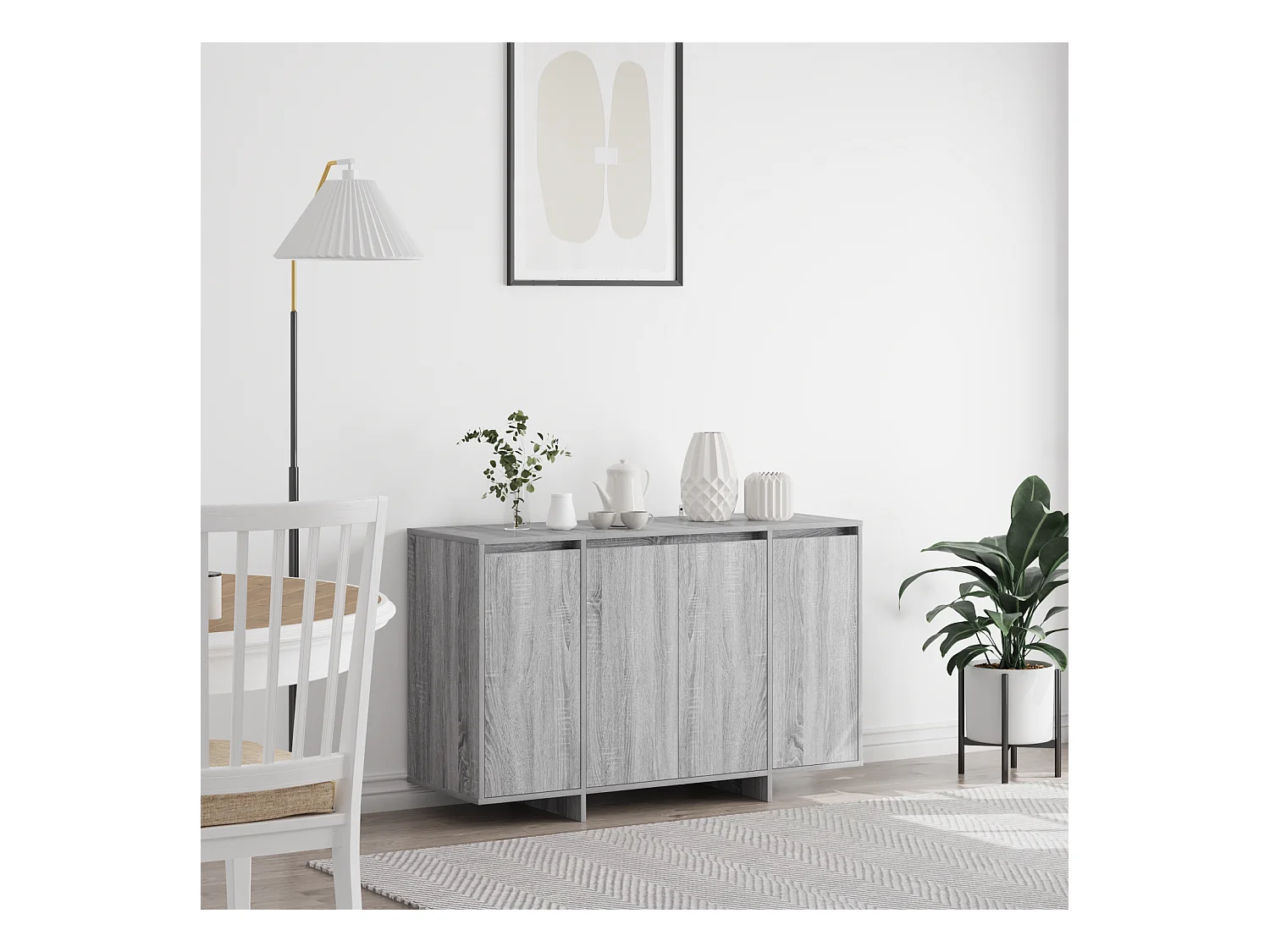 Buffet | Bahut | Meuble de rangement gris sonoma en bois d'ingénierie 120 x 41 x 75 cm