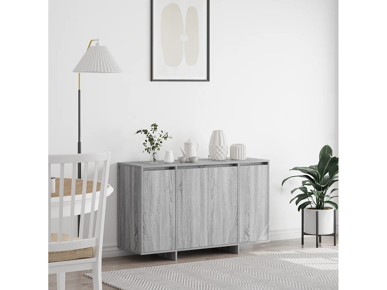 Buffet | Bahut | Meuble de rangement gris sonoma en bois d'ingénierie 120 x 41 x 75 cm