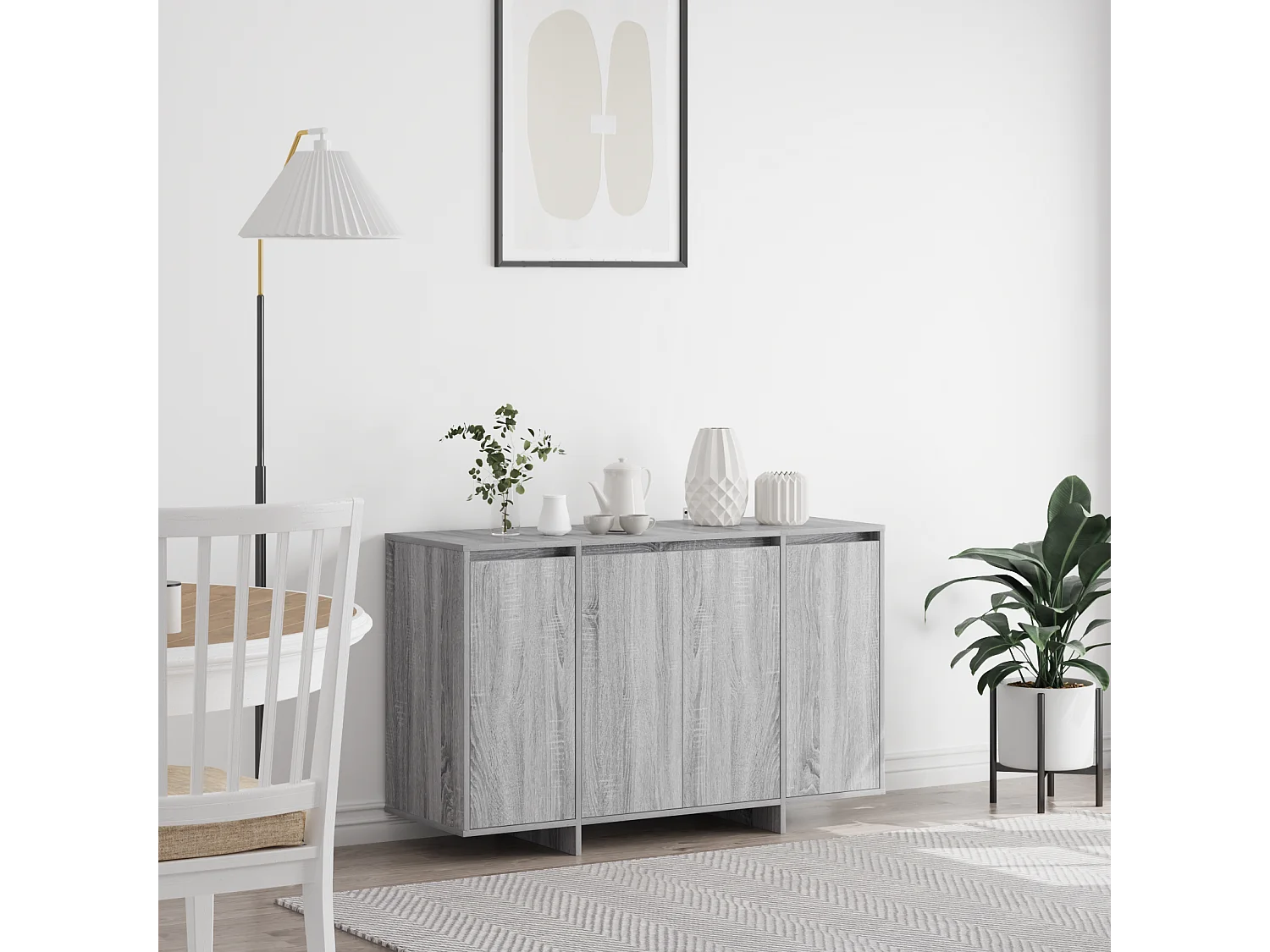 Buffet | Bahut | Meuble de rangement gris sonoma en bois d'ingénierie 120 x 41 x 75 cm