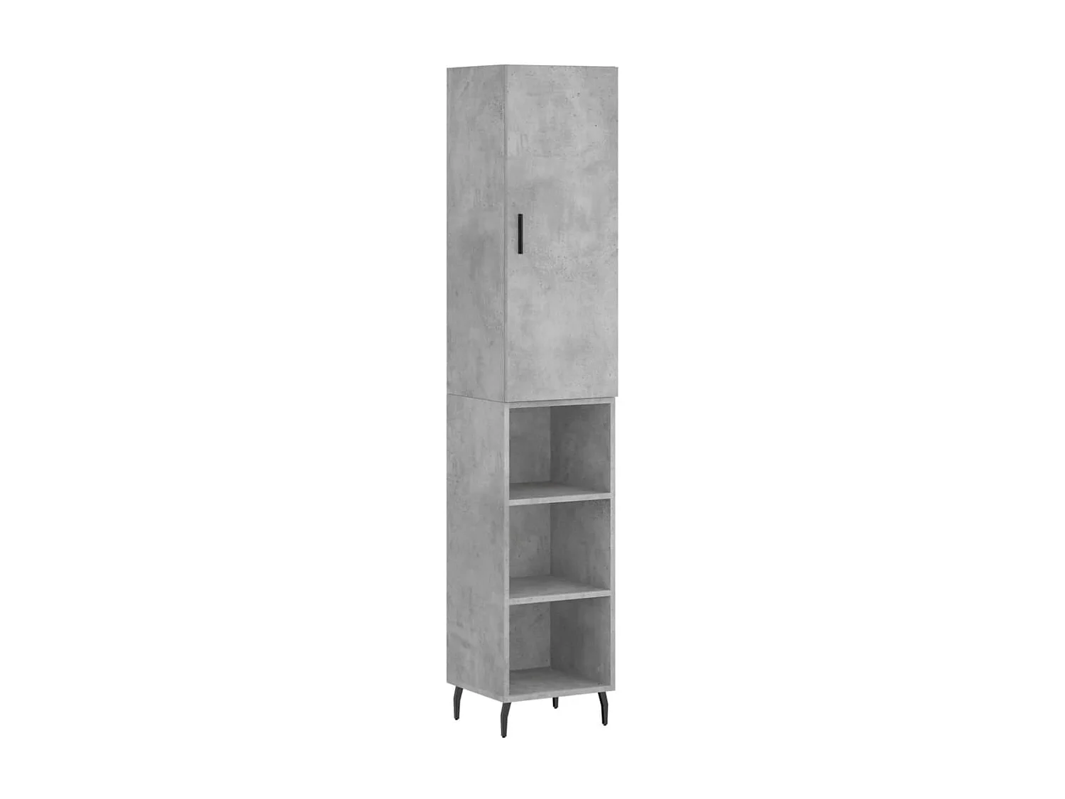 Buffet | Bahut | Meuble de rangement haut Gris béton 34,5x34x180 cm Bois d'ingénierie