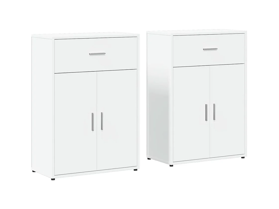 Buffets | Bahuts | Meuble de rangement 2 pcs blanc 60x30x84 cm bois d'ingénierie