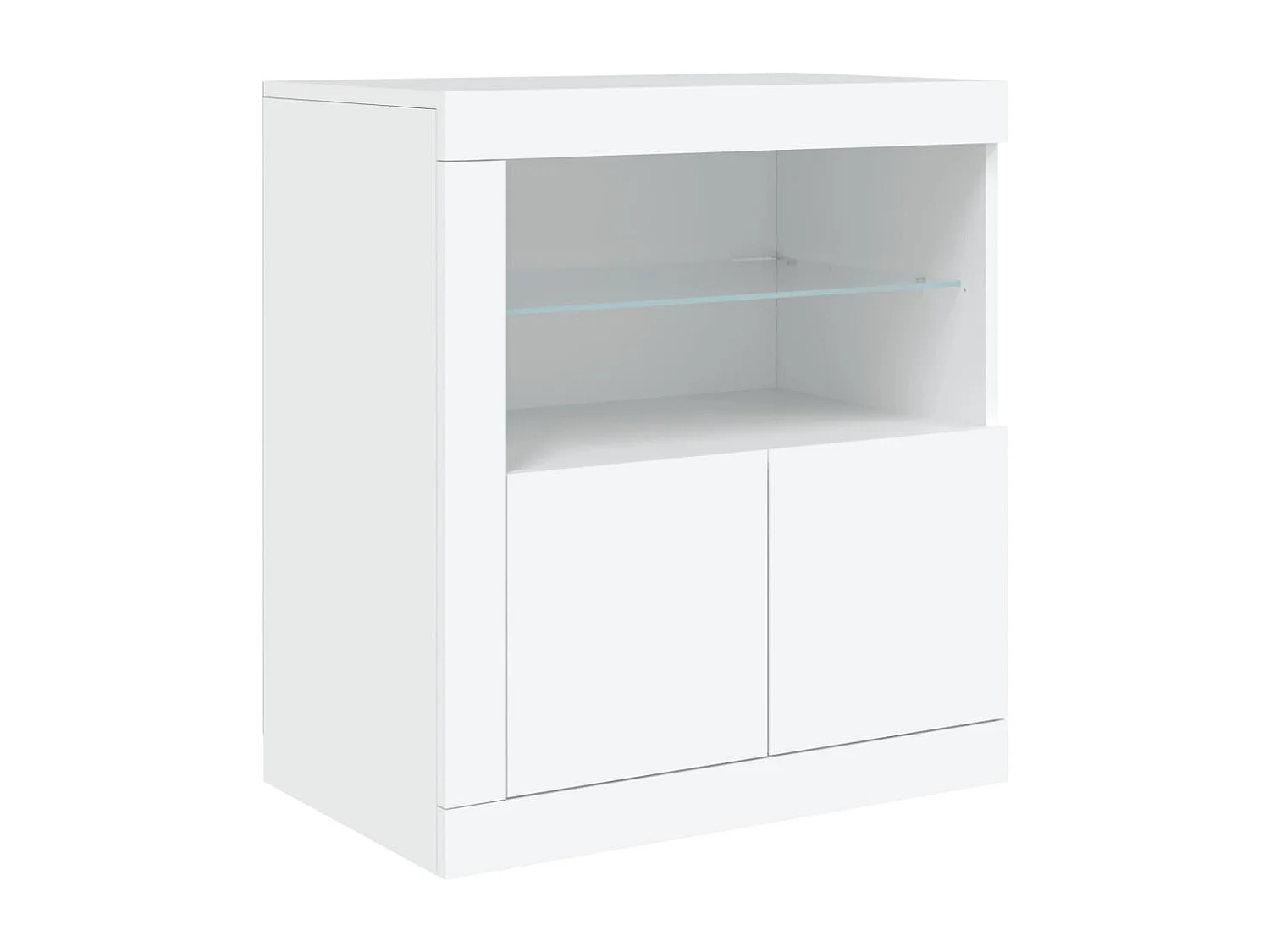 Buffet | Bahut | Meuble de rangement avec lumières LED blanc 60,5x37x67 cm