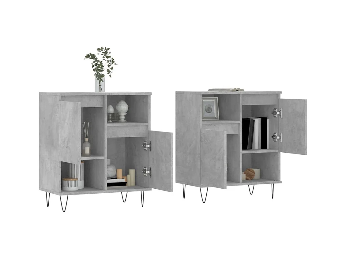 Credenze | Buffet | Armadi 2 pz Grigio Cemento in Legno Multistrato