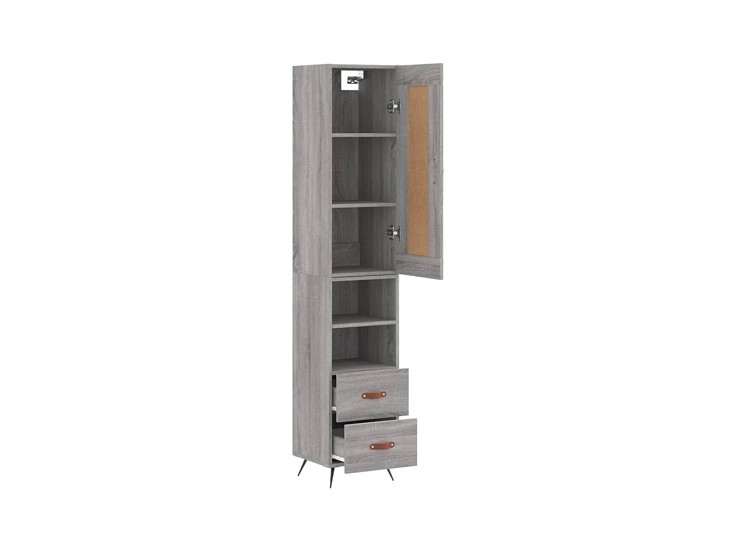 Buffet | Bahut | Meuble de rangement haut Sonoma gris 34,5x34x180 cm Bois d'ingénierie
