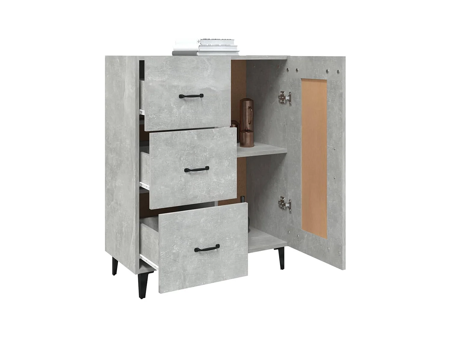 Buffet | Bahut | Meuble de rangement Gris béton 69,5x34x90 cm Bois d'ingénierie