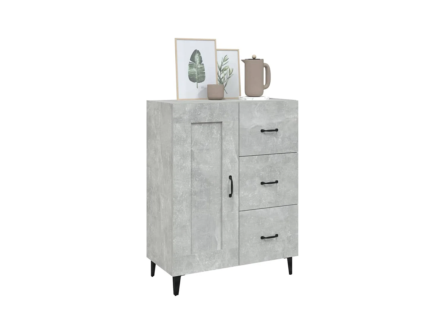 Buffet | Bahut | Meuble de rangement Gris béton 69,5x34x90 cm Bois d'ingénierie