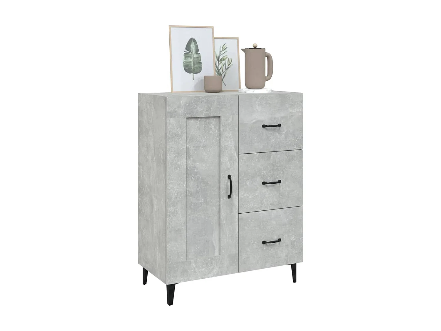 Buffet | Bahut | Meuble de rangement Gris béton 69,5x34x90 cm Bois d'ingénierie