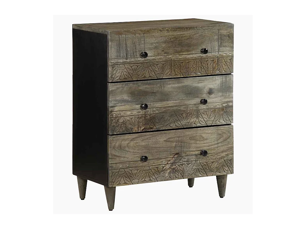 Credenze | Buffet | Armadi 2 pz Grigio Chiaro 60x33,5x75 cm Legno Massello Mango