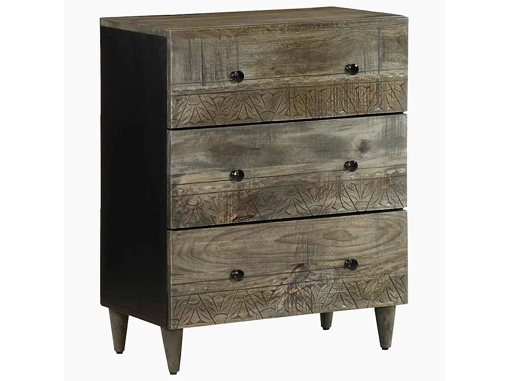 Buffets | Bahuts | Meuble de rangement 2 pcs gris clair 60x33,5x75 cm bois de manguier massif