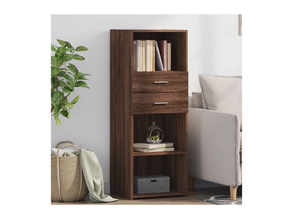 Buffet | Bahut | Meuble de rangement haut chêne marron 45x42,5x124 cm bois d'ingénierie