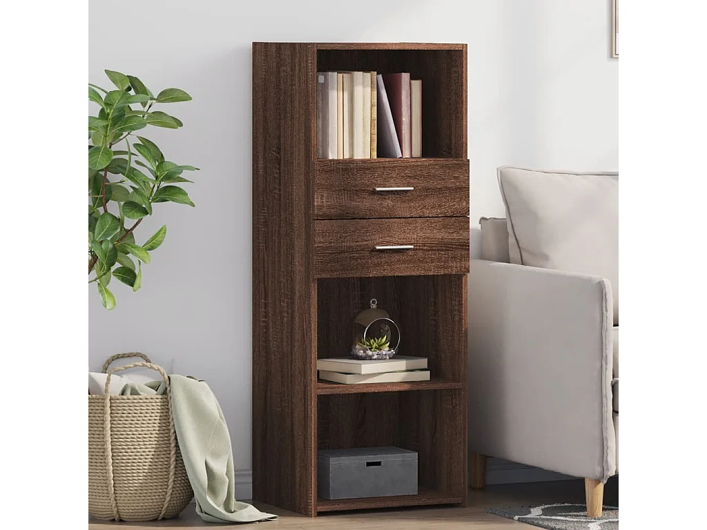 Buffet | Bahut | Meuble de rangement haut chêne marron 45x42,5x124 cm bois d'ingénierie