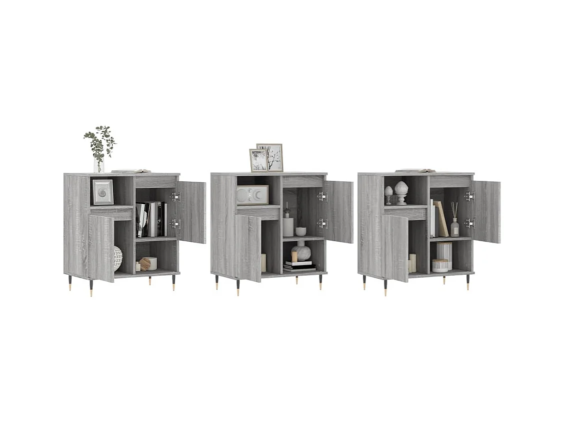 Buffets | Bahuts | Meuble de rangement 3 pcs Sonoma gris Bois d'ingénierie