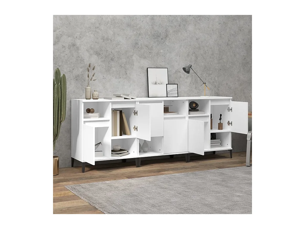 Buffets | Bahuts | Meuble de rangement 3 pcs blanc 60x35x70 cm bois d'ingénierie