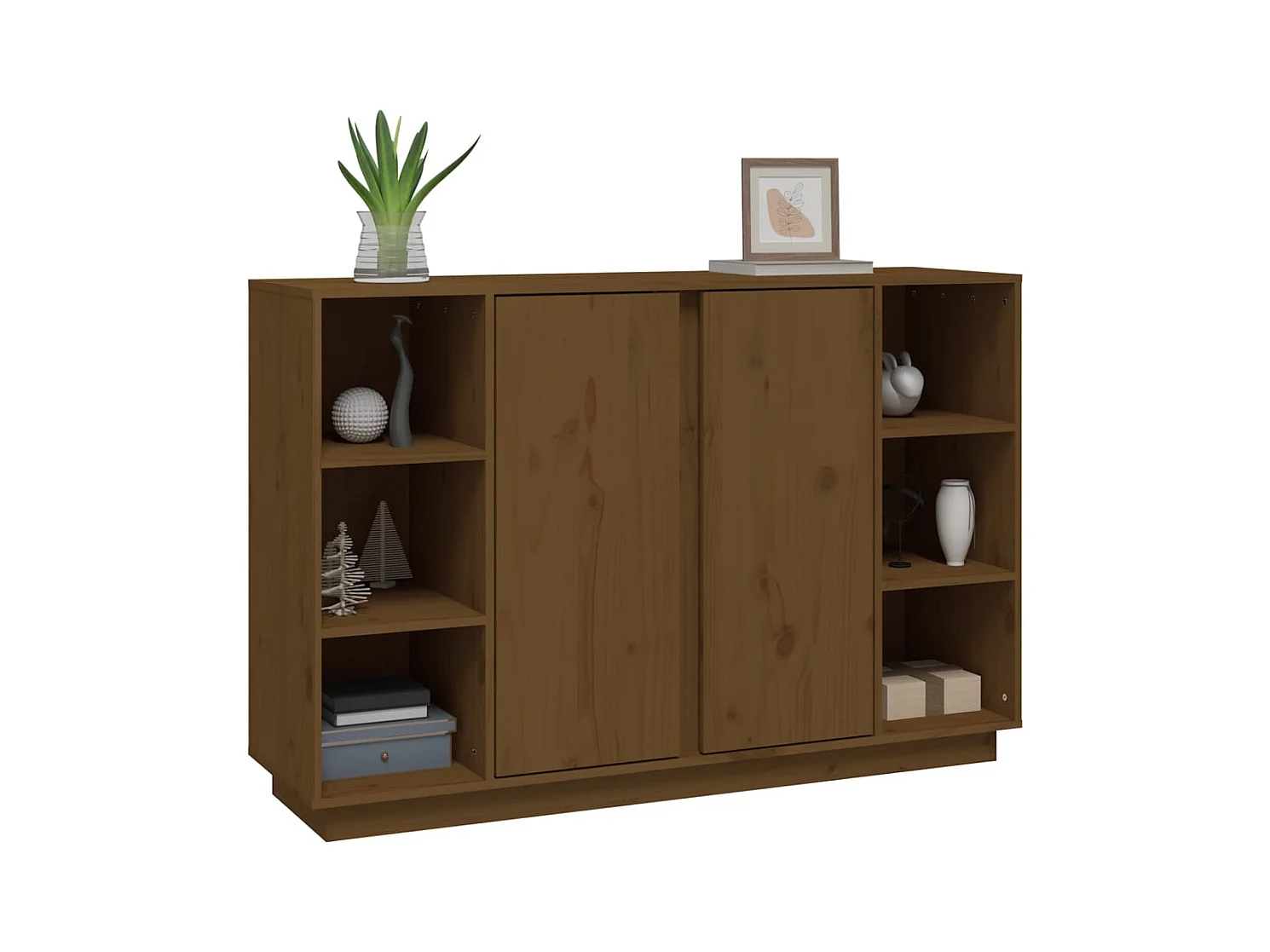 Buffet | Bahut | Meuble de rangement Marron miel 120x35x80 cm Bois massif de pin
