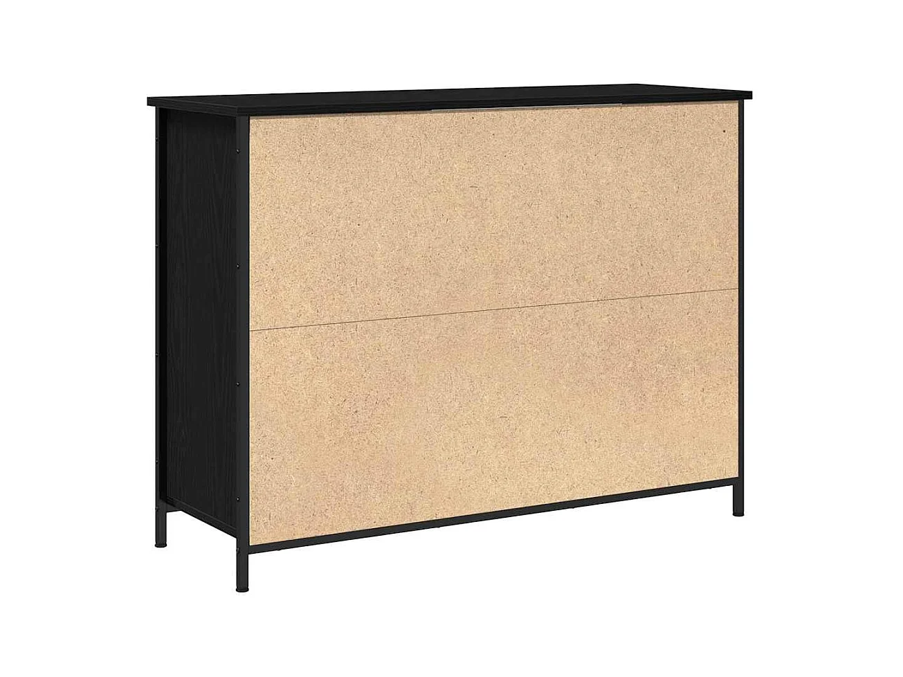 Credenza | Buffet | Armadio Nera in Rovere 100x35x75 cm in Legno Ingegnerizzato