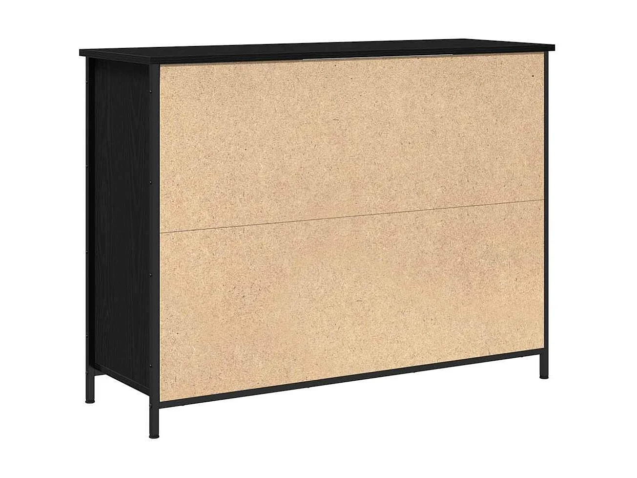 Buffet | Bahut | Meuble de rangement Noir Chêne 100x35x75 cm Bois d'ingénierie