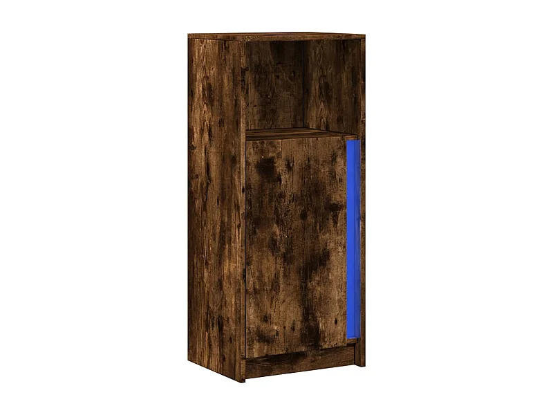 Credenza | Buffet | Armadio con LED Rovere Fumo 42,5x34x100cm in Legno Multistrato