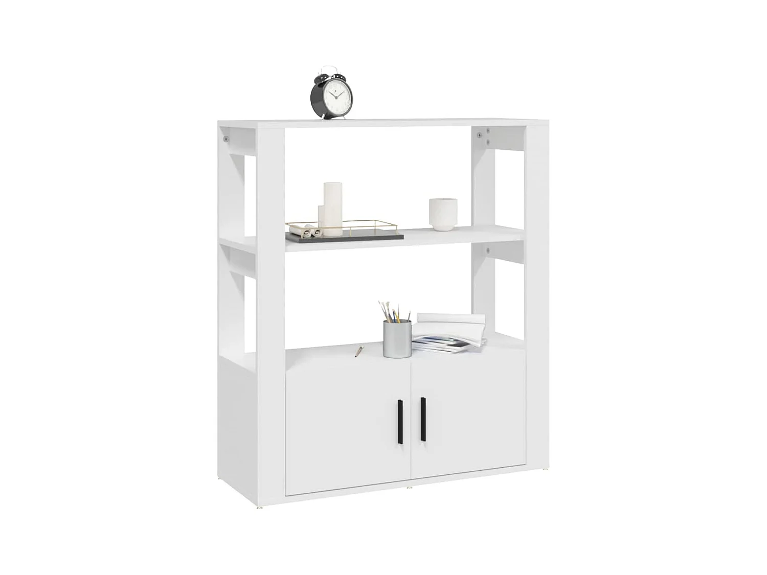 Credenza | Buffet | Armadio Bianca 80x30x90 cm in Legno Multistrato