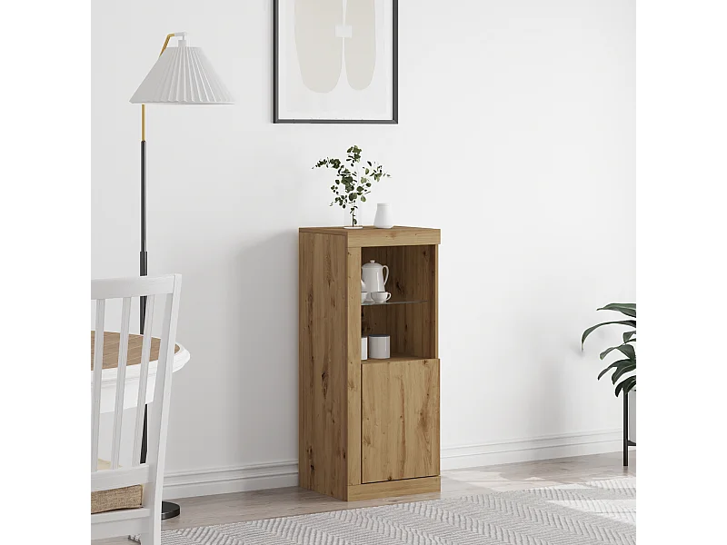 Buffet | Bahut | Meuble de rangement avec lumières LED Chêne Artisan 41x37x100 cm