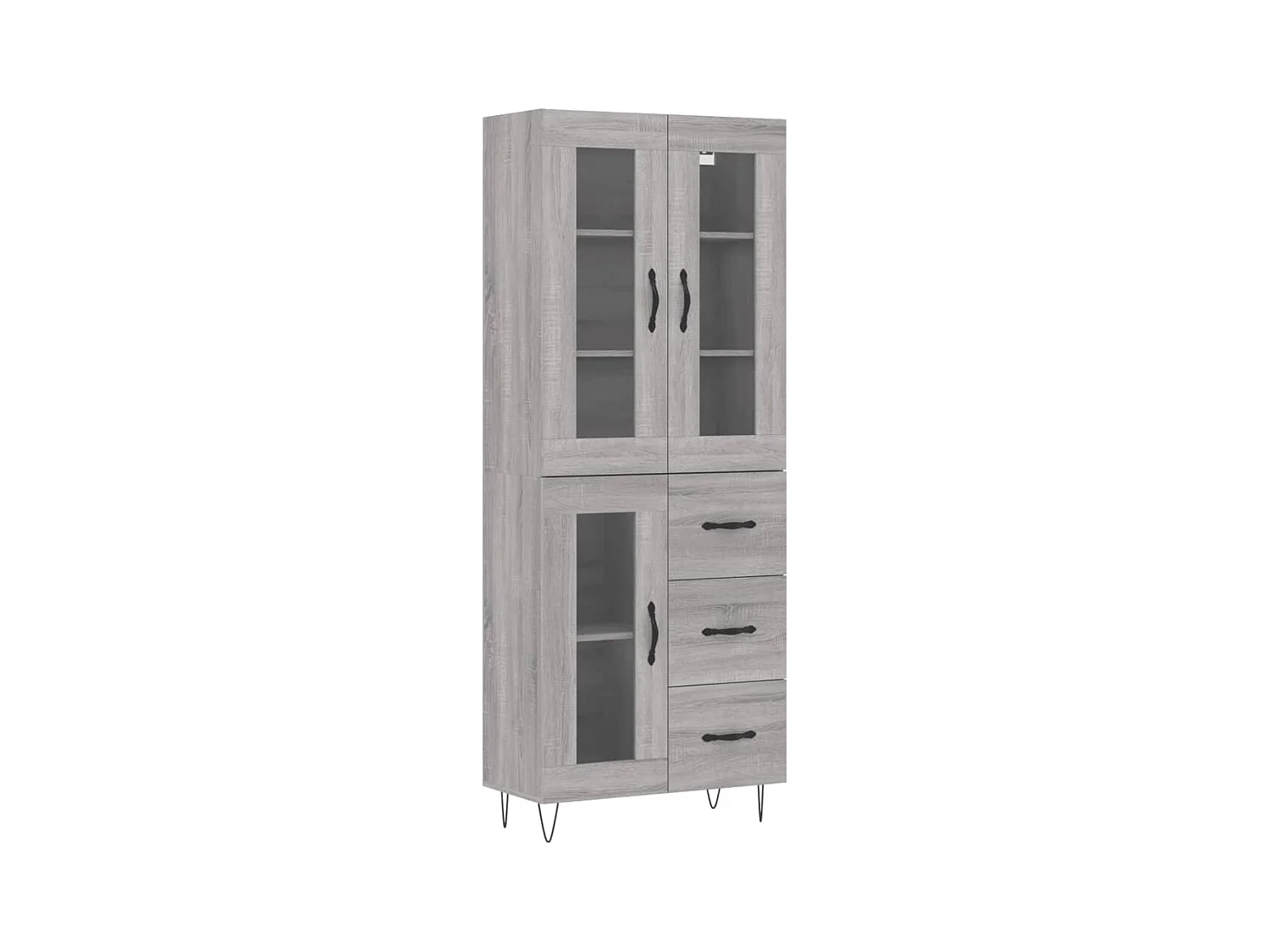 Buffet | Bahut | Meuble de rangement haut Sonoma gris 69,5x34x180 cm Bois d'ingénierie