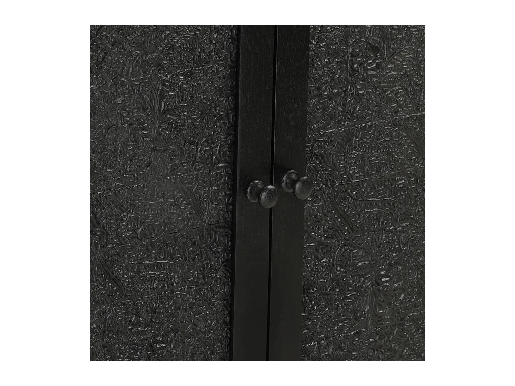 Buffet | Bahut | Meuble de rangement noir 55x30x77 cm bois massif de manguier et fer