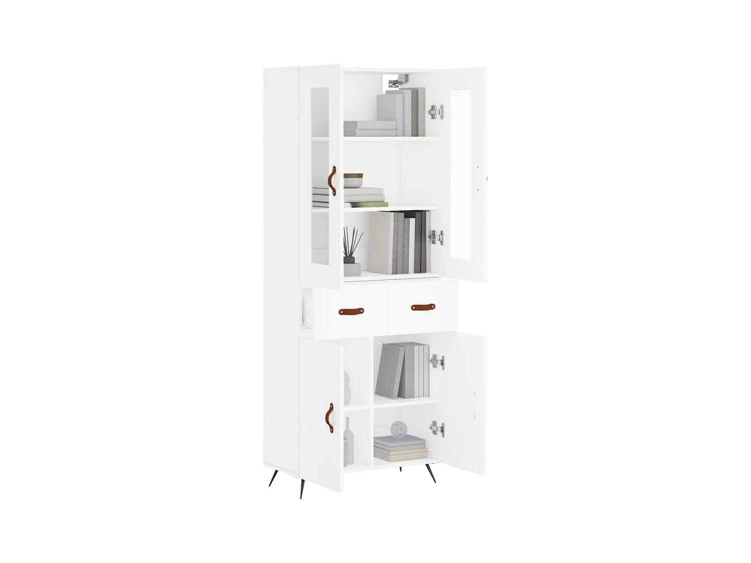 Buffet | Bahut | Meuble de rangement haut Blanc 69,5x34x180 cm Bois d'ingénierie