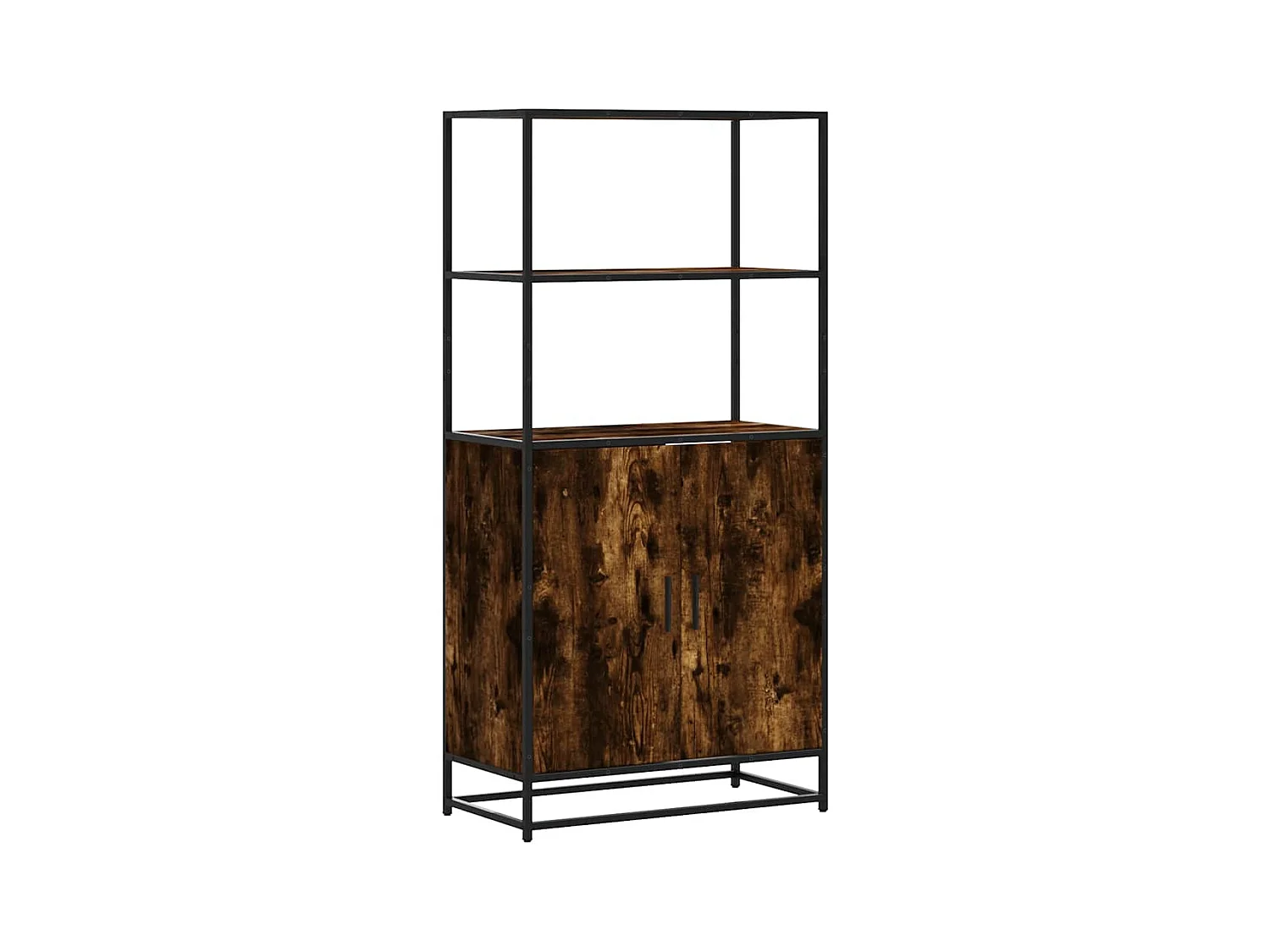 Buffet | Bahut | Meuble de rangement haut chêne fumé 68x35x139 cm bois d'ingénierie métal