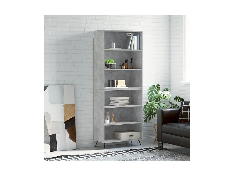 Buffet | Bahut | Meuble de rangement gris béton 69,5x32,5x180 cm bois d'ingénierie