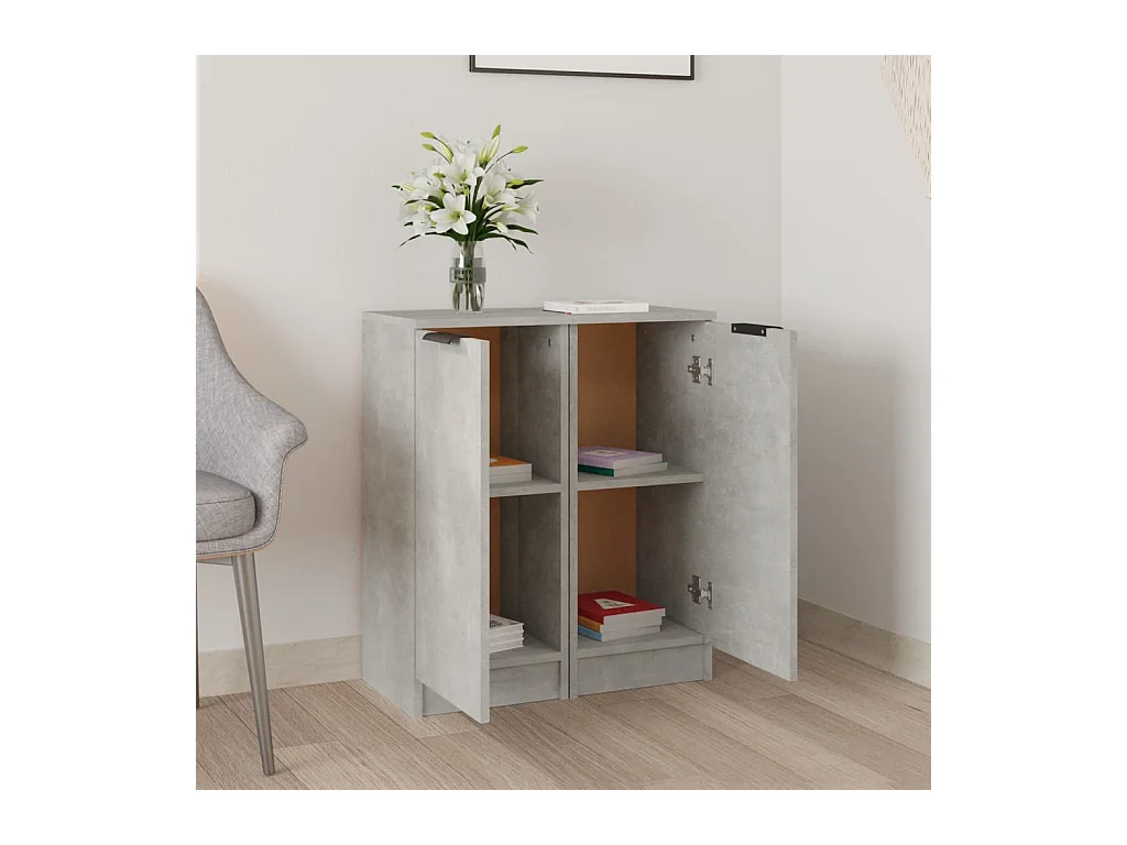Buffets | Bahuts | Meuble de rangement 2 pcs Gris béton 30x30x70 cm Bois d'ingénierie