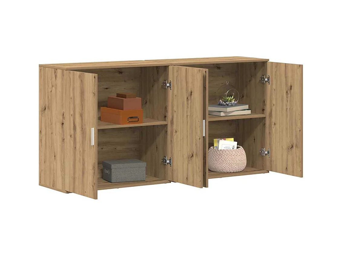 Credenze | Buffet | Armadi 2 pz Rovere Artigianale 79x38x80 cm Legno Ingegnerizzato