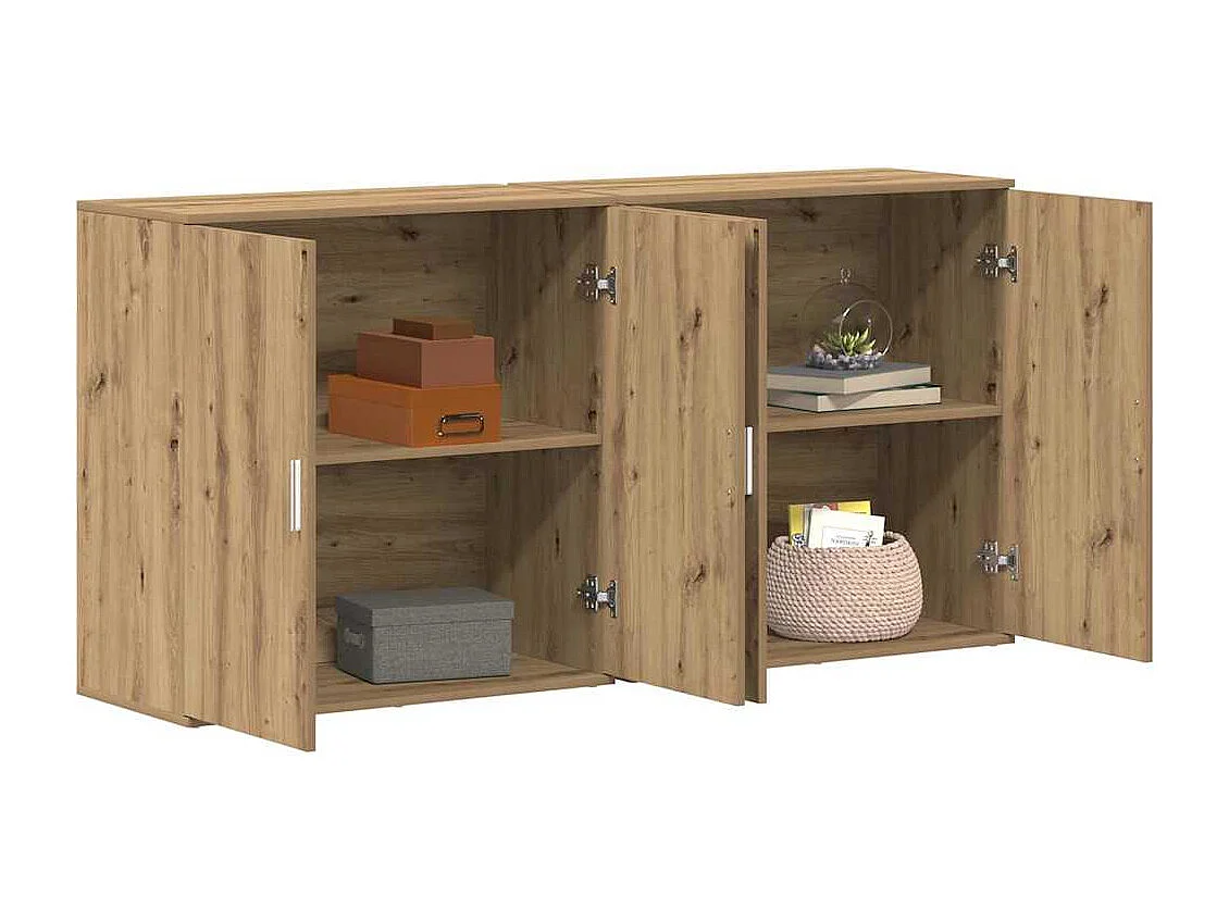 Credenze | Buffet | Armadi 2 pz Rovere Artigianale 79x38x80 cm Legno Ingegnerizzato