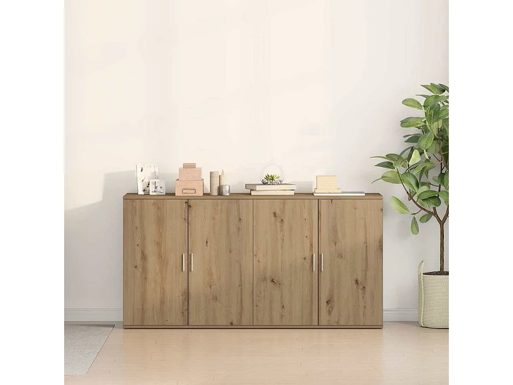 Credenze | Buffet | Armadi 2 pz Rovere Artigianale 79x38x80 cm Legno Ingegnerizzato