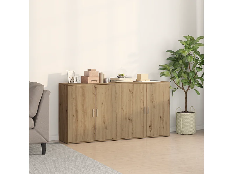 Credenze | Buffet | Armadi 2 pz Rovere Artigianale 79x38x80 cm Legno Ingegnerizzato