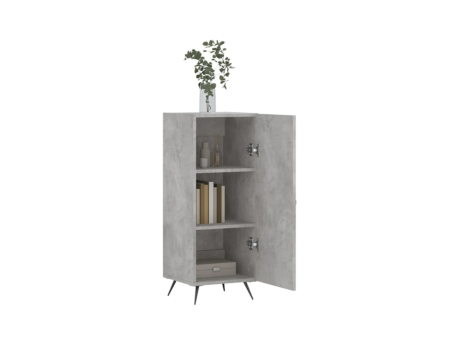 Credenza | Buffet | Armadio Grigio Cemento 34,5x34x90 cm in Legno Multistrato
