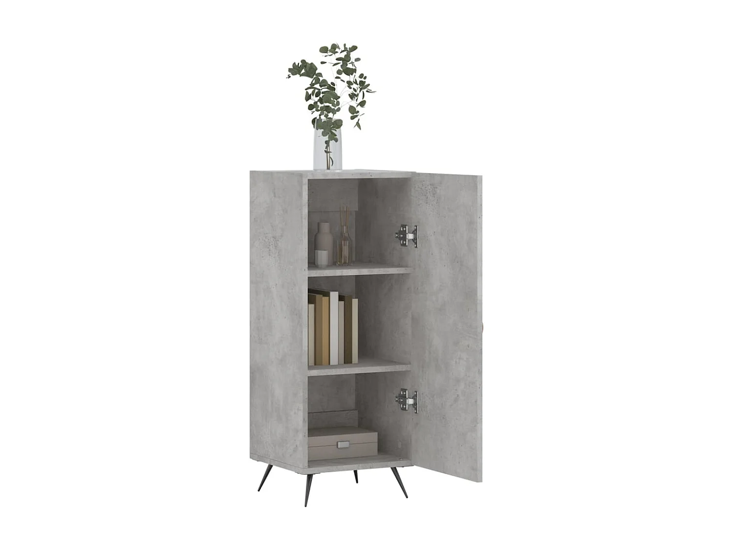 Buffet | Bahut | Meuble de rangement Gris béton 34,5x34x90 cm Bois d'ingénierie
