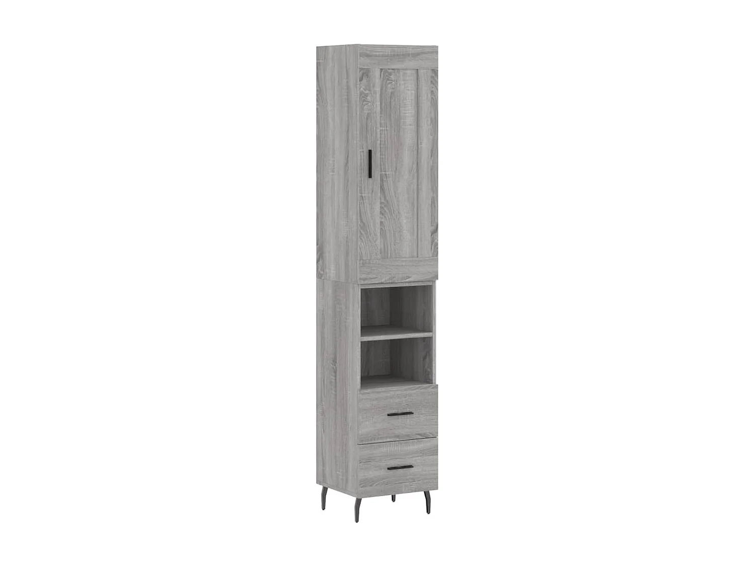 Buffet | Bahut | Meuble de rangement haut Sonoma gris 34,5x34x180 cm Bois d'ingénierie