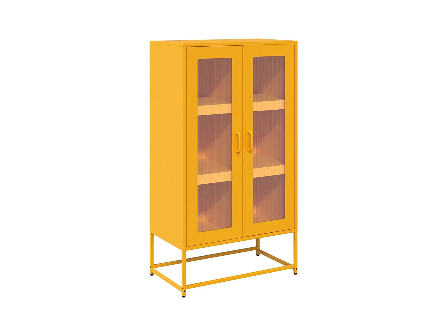 Buffet | Bahut | Meuble de rangement haut jaune moutarde 68x39x123 cm acier