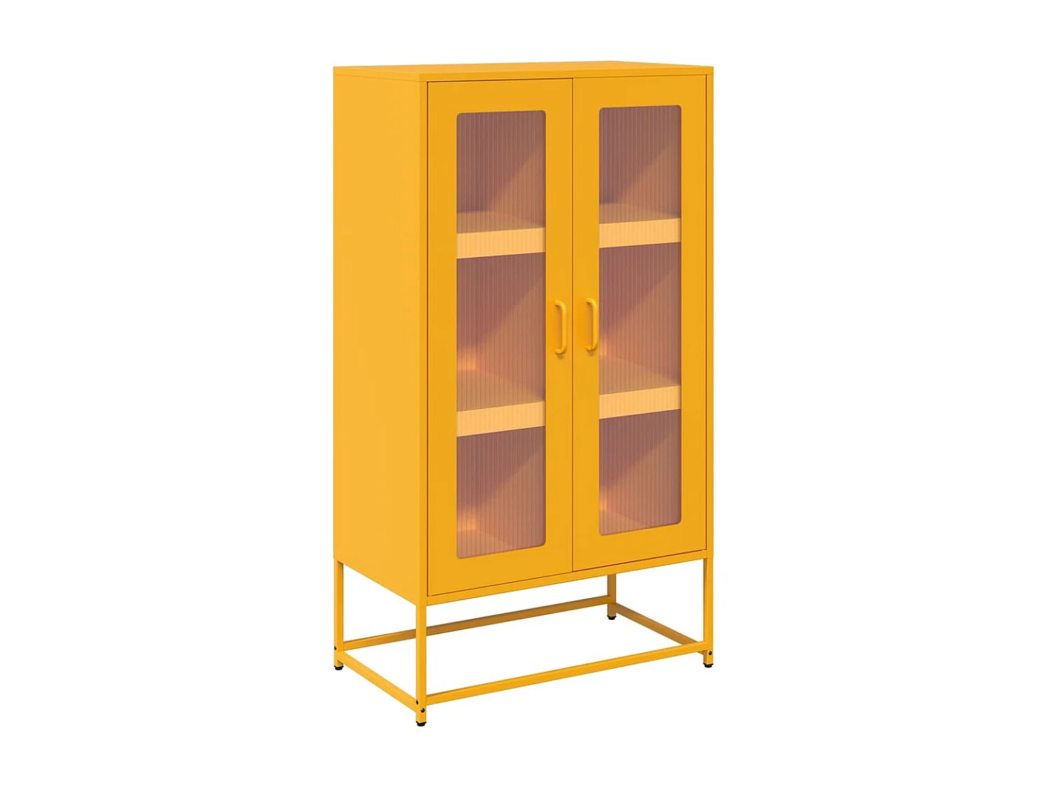 Credenza | Buffet | Armadio Giallo Senape 68x39x123 cm in Acciaio
