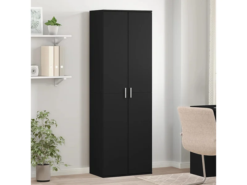 Buffet | Bahut | Meuble de rangement haut noir 60x35x180 cm bois d’ingénierie