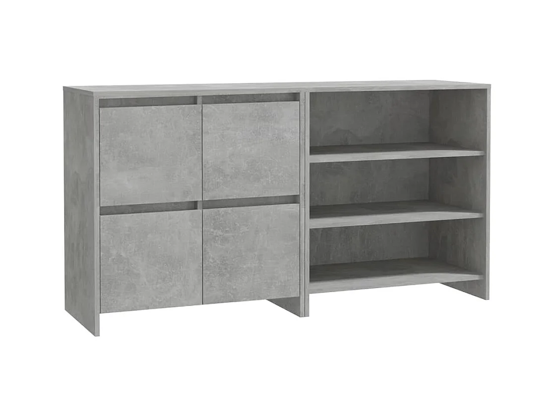 Buffets | Bahuts | Meuble de rangement 2 pcs Gris béton Bois d'ingénierie