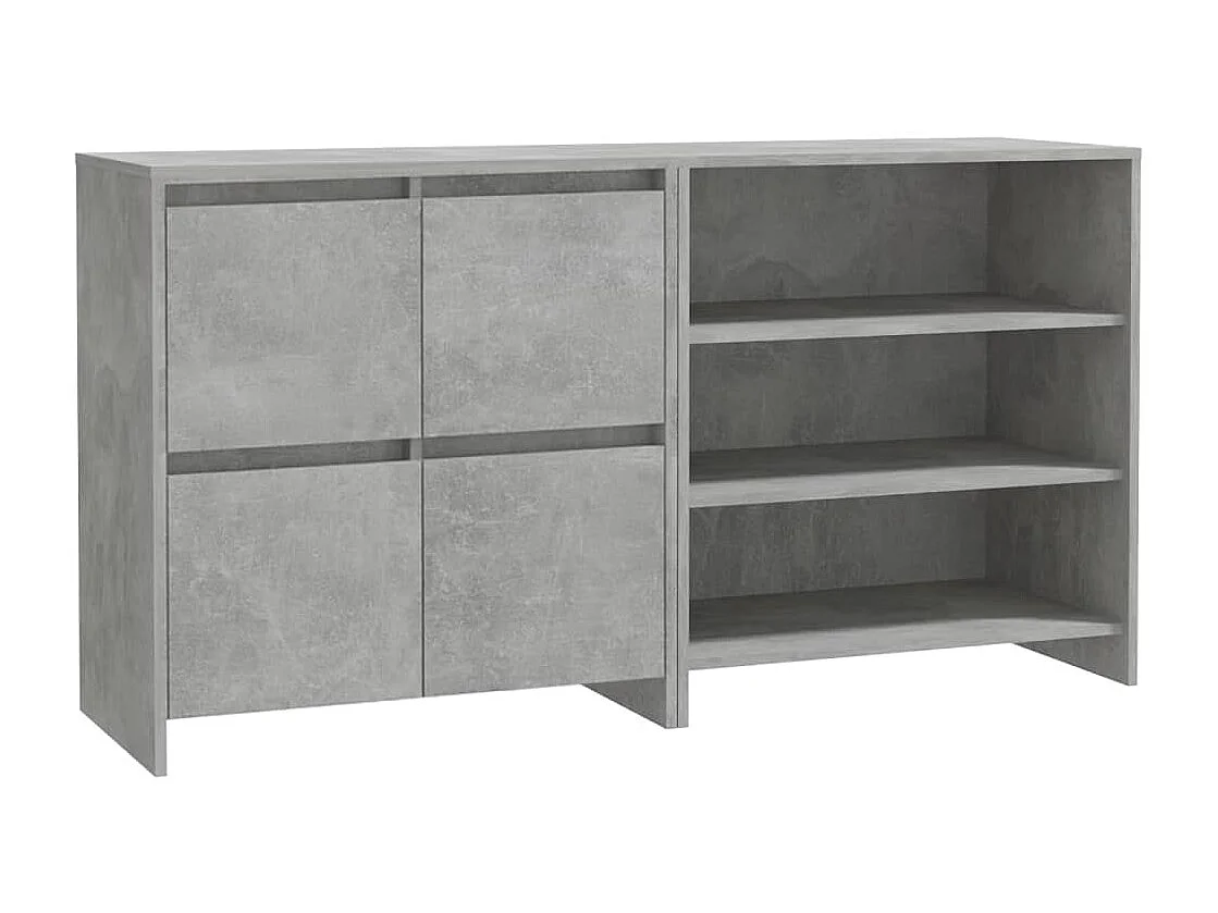 Credenze | Buffet | Armadi 2 pz Grigio Cemento in Legno Multistrato