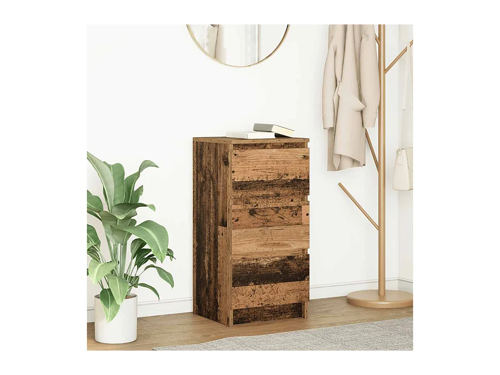 Buffet | Commode à tiroir | Meuble de rangement vieux bois 37,5x35x76 cm bois d'ingénierie