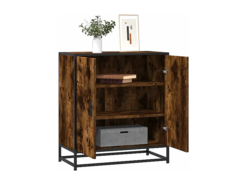 Buffet | Bahut | Meuble de rangement chêne fumé 68x35x76 cm bois d'ingénierie et métal