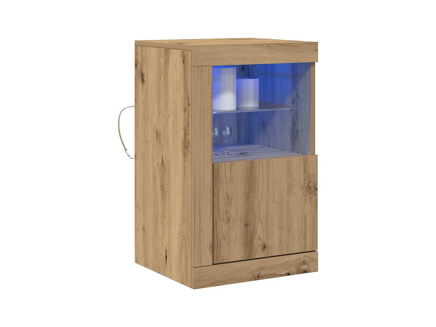 Credenze | Buffet | Armadi Laterali con Luci LED 2 pz Rovere Artigianale 41x37x67 cm
