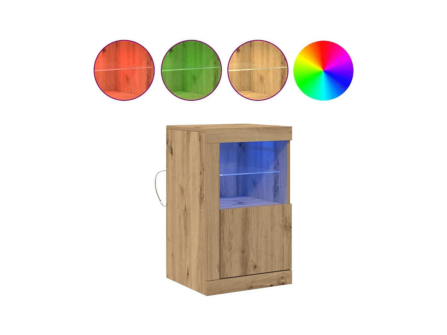 Credenze | Buffet | Armadi Laterali con Luci LED 2 pz Rovere Artigianale 41x37x67 cm