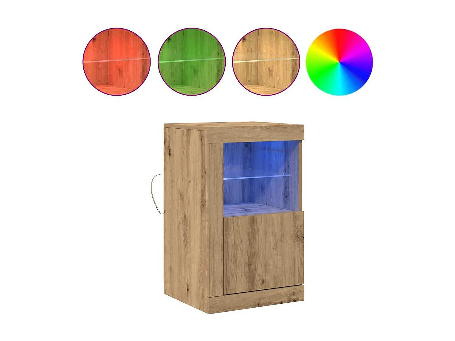 Buffets | Bahuts | Meuble de rangement avec éclairage LED 2 pcs Chêne artisanal 41x37x67 cm