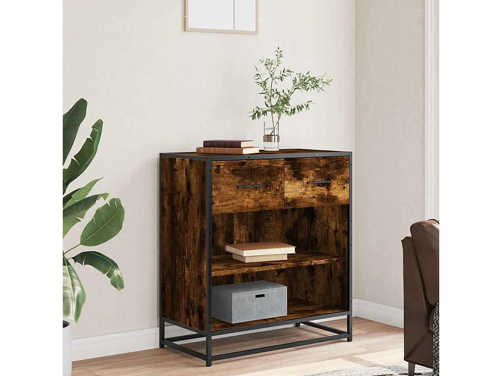Buffet | Bahut | Meuble de rangement chêne fumé 68x35x76 cm bois d'ingénierie