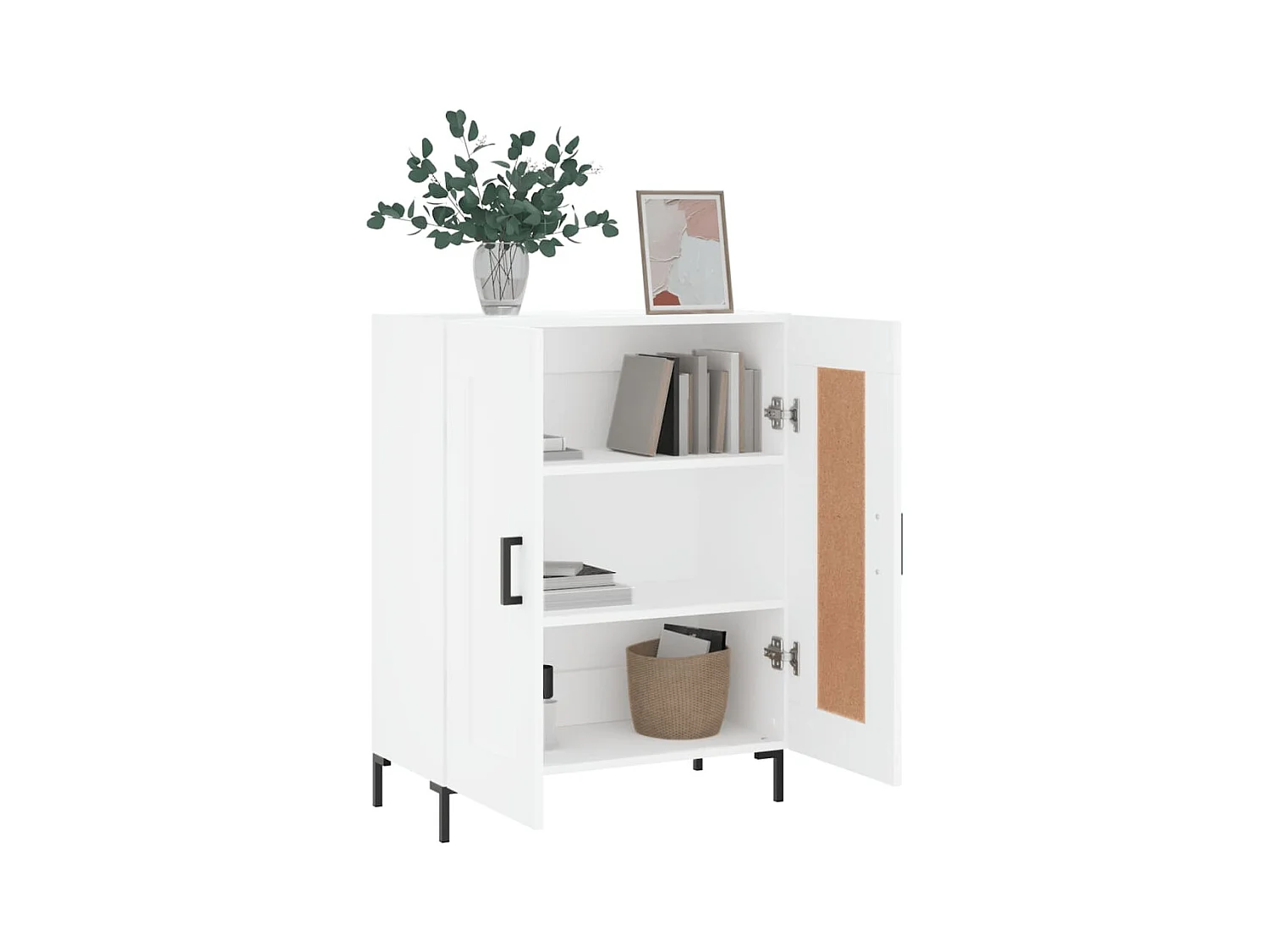 Buffet | Bahut | Meuble de rangement blanc 69,5x34x90 cm bois d'ingénierie