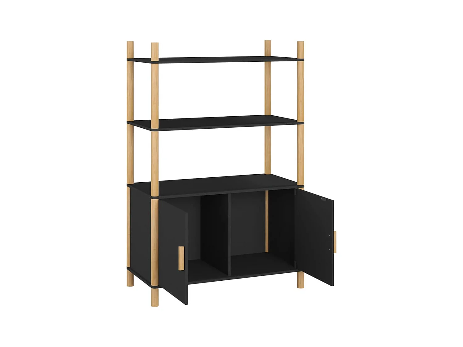 Buffet | Bahut | Meuble de rangement haut Noir 80x40x121 cm Bois d'ingénierie