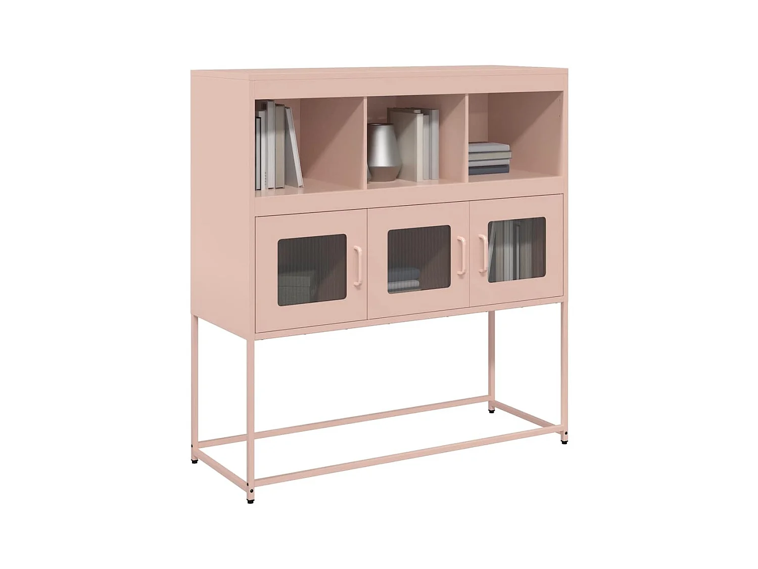 Buffet | Bahut | Meuble de rangement rose 100,5x39x107 cm acier laminé à froid